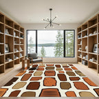 Terracotta Earth Tones Stone Shapes Rug