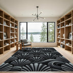 Monochromatic Shell Waves Accordion Arrangement Rug
