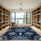 Mystic Indigo Celestial Eye Medallion Rug
