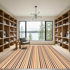 Earthy Autumn Tones Vertical Stripe Rug
