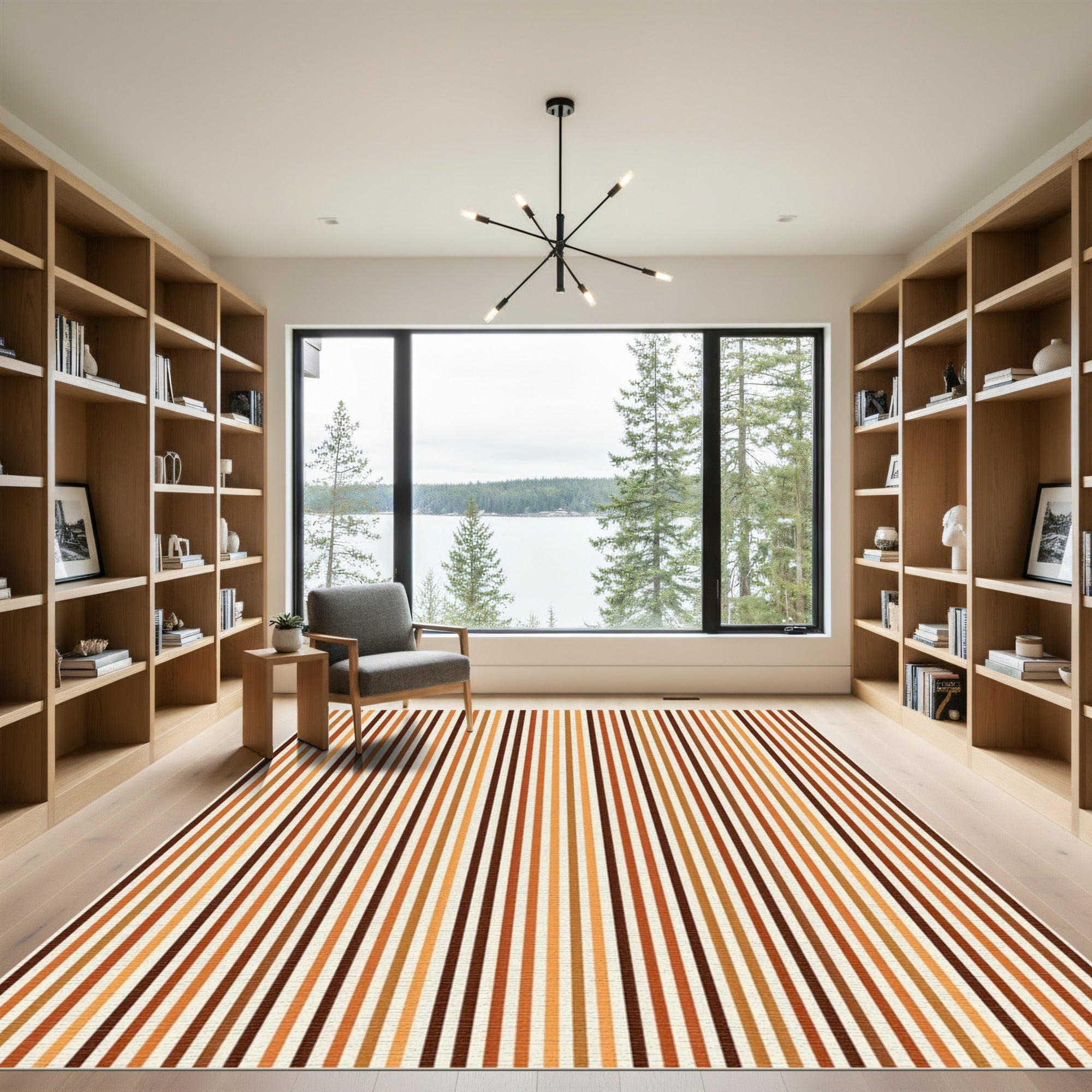 Earthy Autumn Tones Vertical Stripe Rug