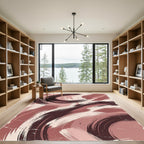 Earthy Swirl Brushstroke Artwork Rug
