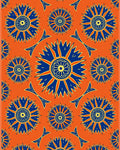 Bright Blue Sunburst Floral Medallion Rug