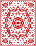 Crimson Snowflakes Starburst Rug
