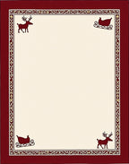 Crimson Reindeer Sleigh Border Rug