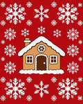 Gingerbread House Snowflake Scene Rug