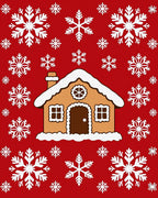 Gingerbread House Snowflake Scene Rug