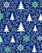 Winter Forest Snowflake Swirls Rug
