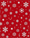 Red White Snowflake Winter Celebration Rug