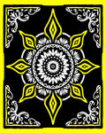 Bold Yellow Sunburst Mandala Rug
