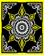 Bold Yellow Sunburst Mandala Rug