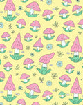 Cute Pink Mushroom Meadow Rug