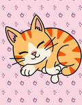 Sleeping Ginger Tabby Whimsical Kitty Rug