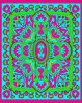 Vibrant Pink and Aqua Floral Medallion Rug