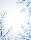 Winter Frost Branch Whimsical Nature Rug