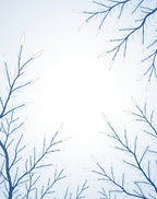 Winter Frost Branch Whimsical Nature Rug