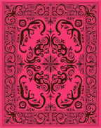 Fuchsia Swirl Floral Baroque Rug