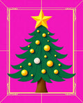 Bright Pink Festive Star Tree Ornament Rug