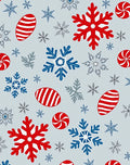 Red Blue Snowflake Candy Collection Rug