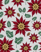 Crimson Yellow Floral Palm Leaf Rug