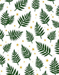 Dark Green Fern Starry Night Background Rug
