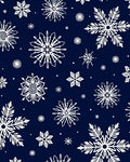 White Snowflake Navy Winter Overlay Rug