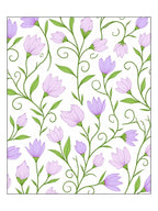 Pastel Lavender Floral Vine Accents Rug