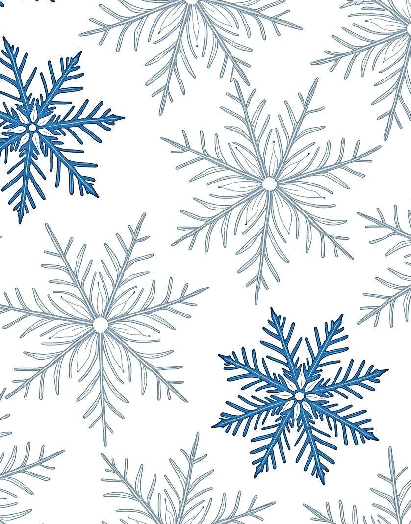 Winter Blue Snowflake Repeating Image Rug