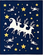 Deep Blue Night Deer Stars Rug