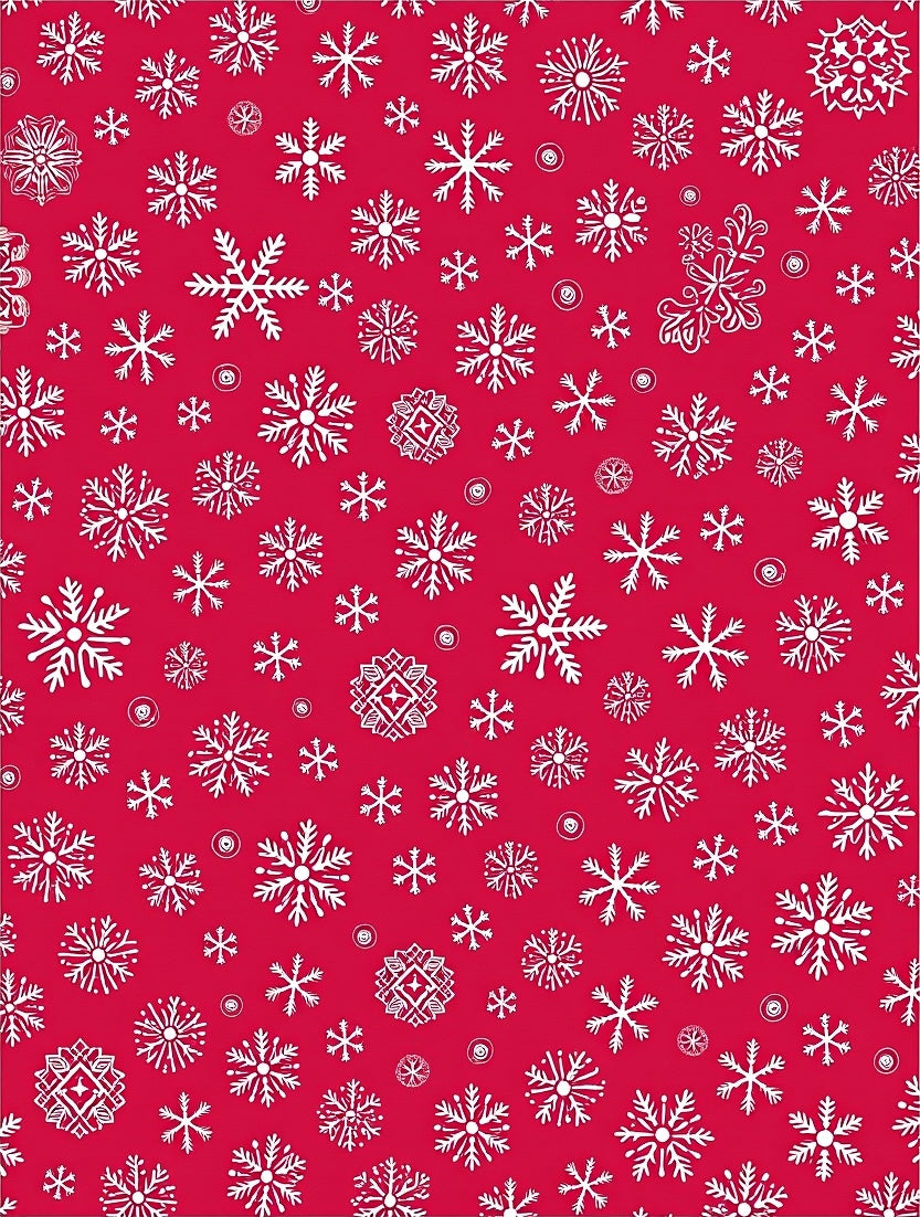 Festive Red Snowflake Medley Rug