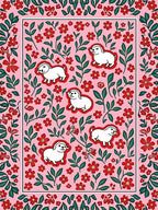 Pink Floral Puppy Play Rug