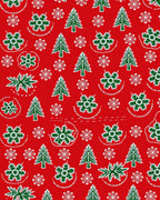 Festive Red Green Christmas Trees Snowflakes Rug