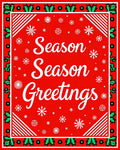 Red Snowflakes Holly Border Rug