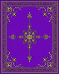 Royal Purple Gold Medallion Scroll Rug