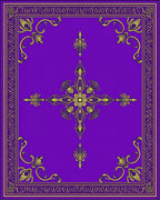 Royal Purple Gold Medallion Scroll Rug