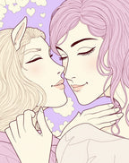 Pastel Purple Heart Cloud Couple Art Rug