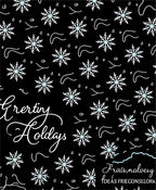 Winter Snowflake Whimsical Black Rug