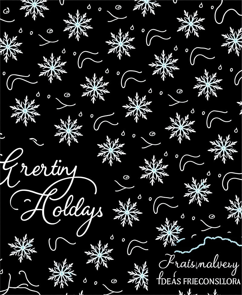 Winter Snowflake Whimsical Black Rug