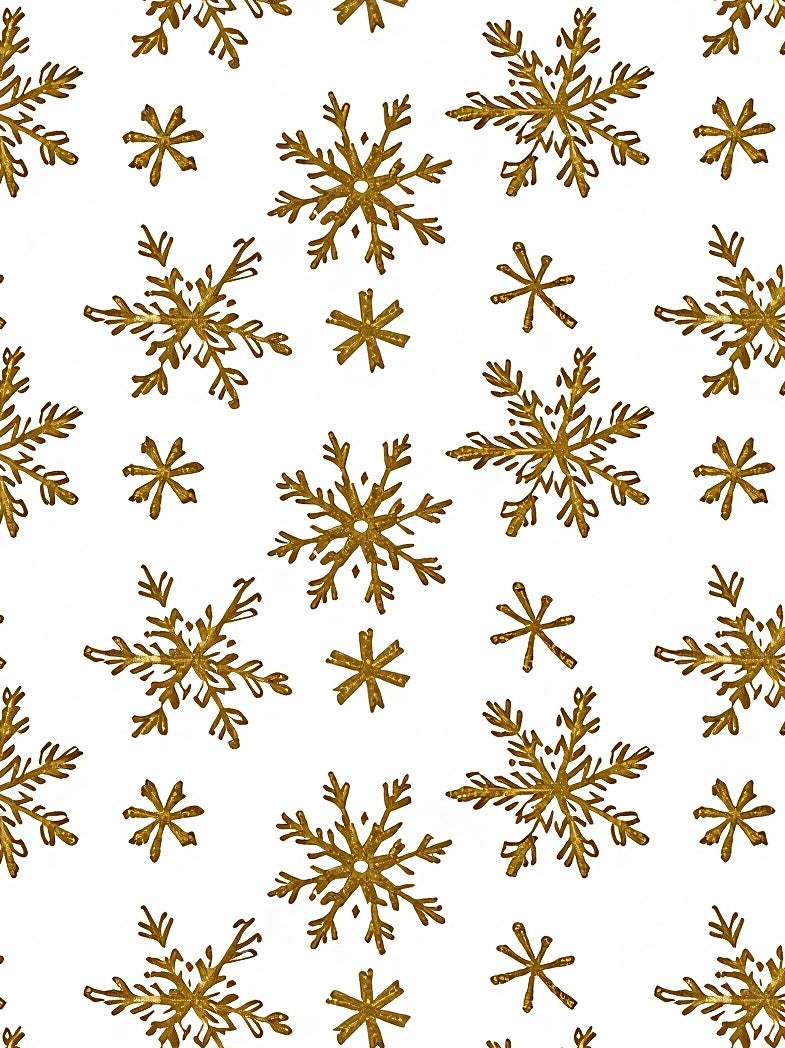 Golden Snowflake Glitter Whimsical Snowfall Rug