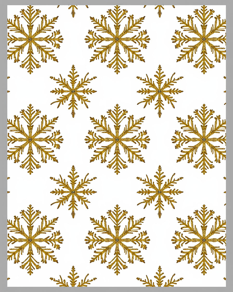 Golden Glitter Snowflake Medley Rug