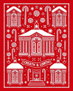 Red Holiday Village Candy Cane Swirl Rug