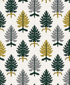 Forest Green Gold Gray Trees Rug