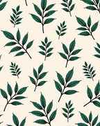 Deep Forest Green Fern Branches Rug