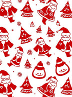 Jolly red christmas santas and trees Rug