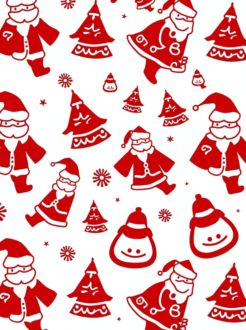 Jolly red christmas santas and trees Rug