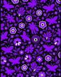 Vibrant Purple Butterfly Floral Blend Rug