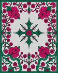 Fuchsia Floral Vines Garden Symmetry Rug