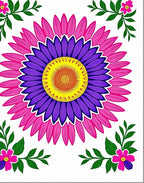 Vibrant Magenta Purple Sunburst Floral Rug