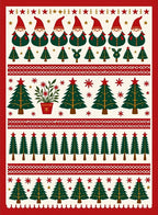 Christmas Gnomes And Trees Textile Rug