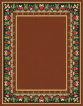 Red and Green Festive Border Rug